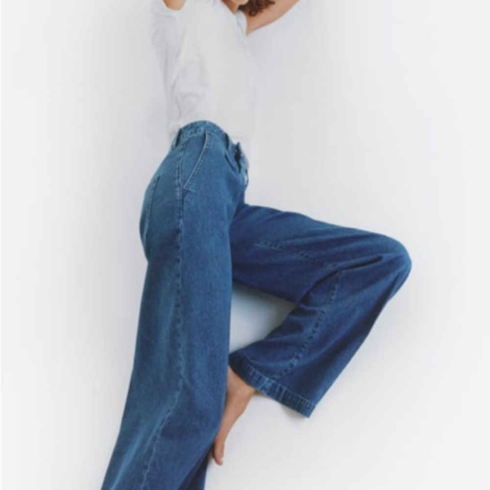 MID WAIST DARTED Z1975 WIDE LEG JEANS Size 10